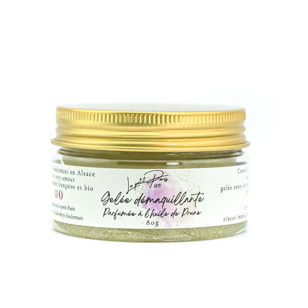 Gelée démaquillante naturelle, soin artisanal de la Savonnerie Petit Paris à soultzmatt