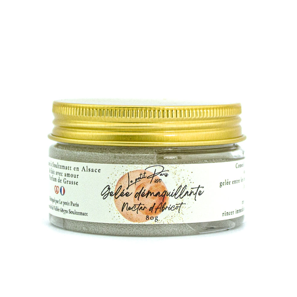 Gelée démaquillante au nectar d'abricot, soin naturel de la Savonnerie Petit Paris