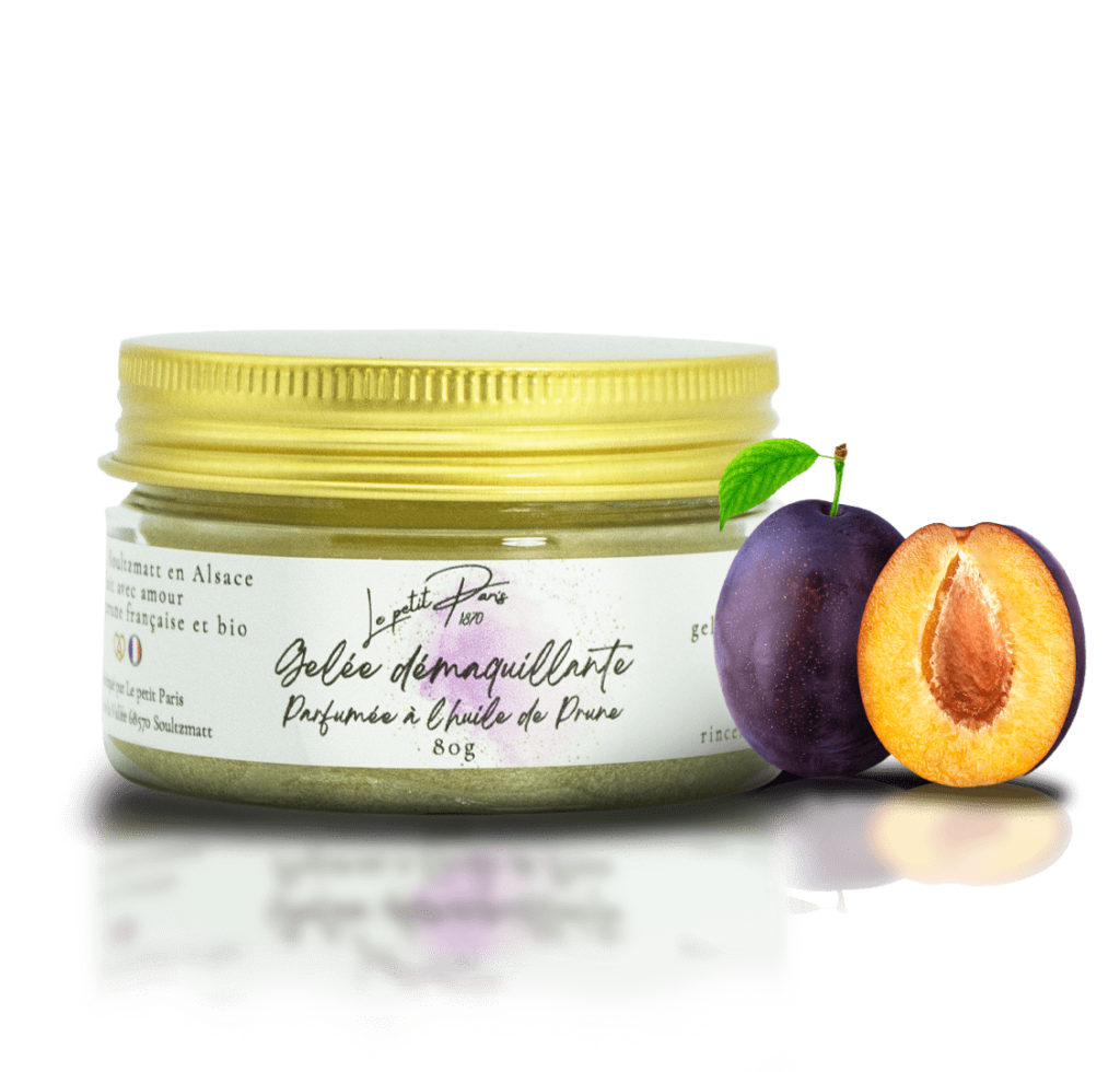 Gelée démaquillante à la prune, soin nettoyant doux de la Savonnerie Petit Paris