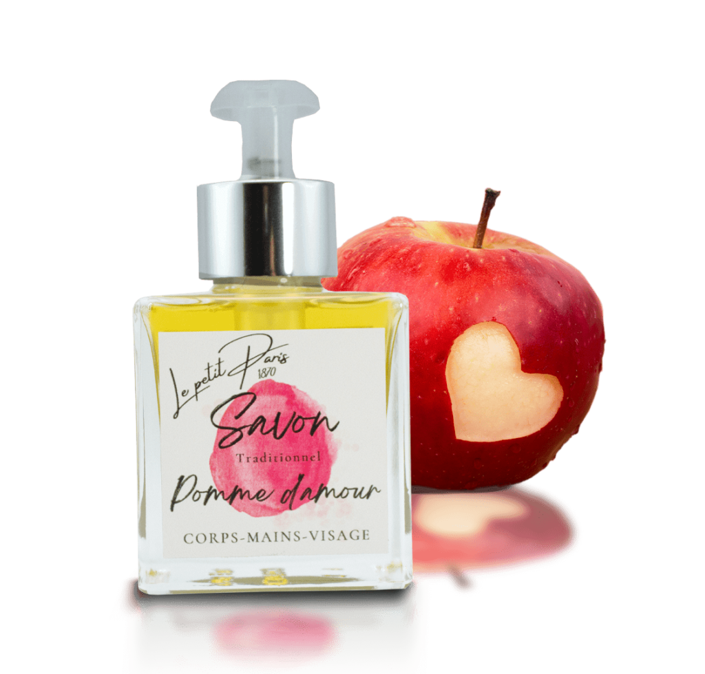 Savon liquide à la pomme, soin doux et fruité de la Savonnerie Petit Paris