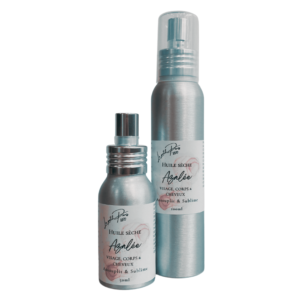 Huile Sèche Azalée 100 ml & 50 ml, hydratante et parfumée.