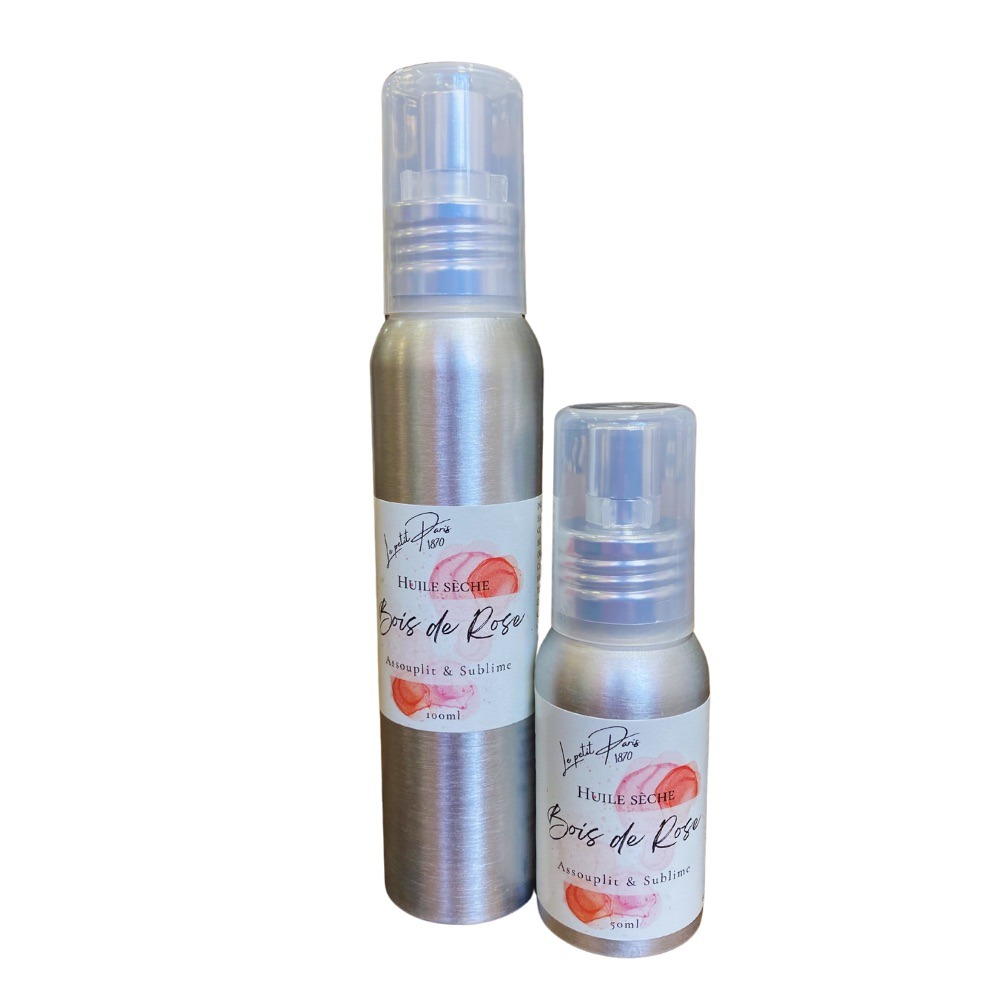 2 Huiles Sèches Bois de Rose, hydratantes et parfumées.
