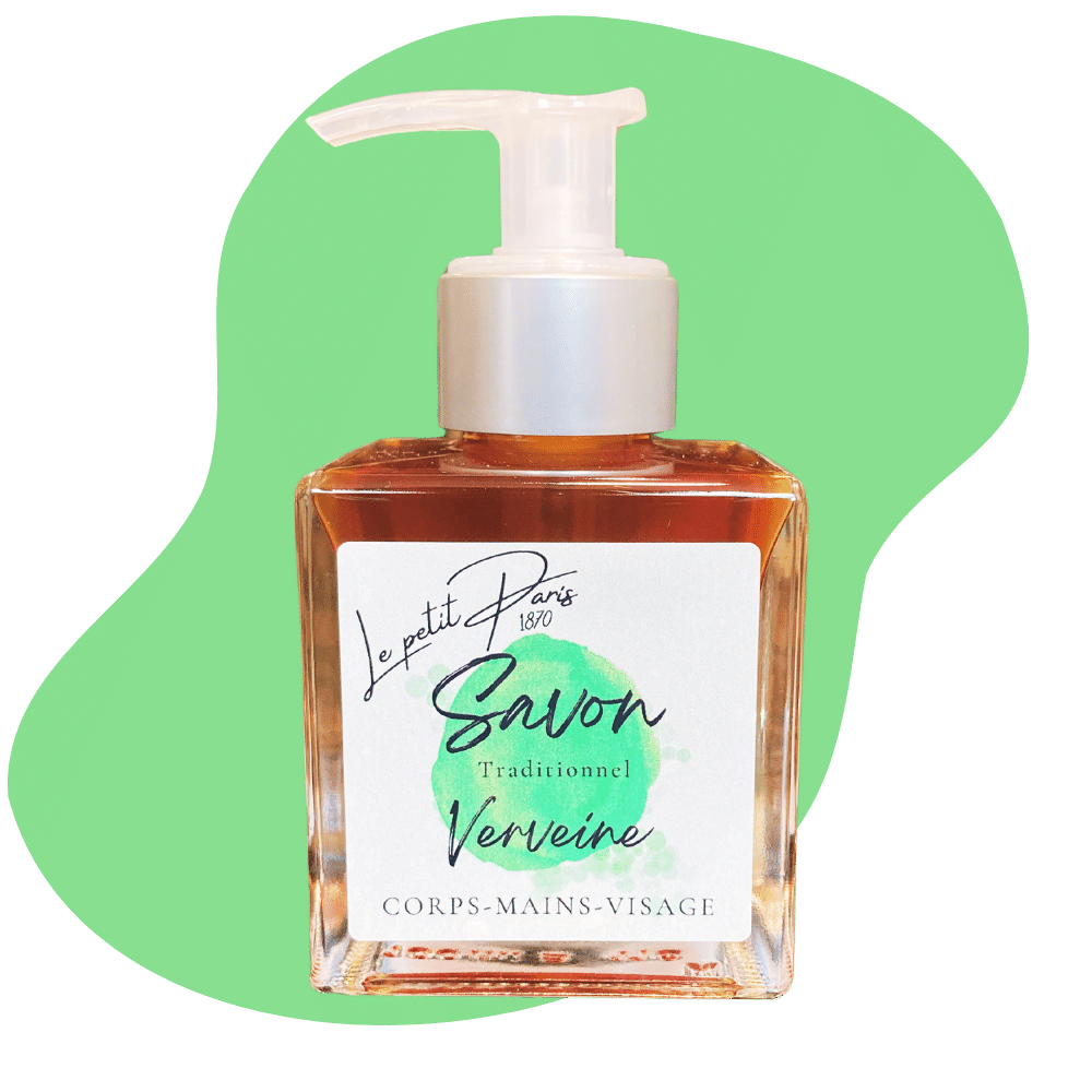 Savon liquide à la verveine pour corps et visage, naturel et fabriqué en Alsace